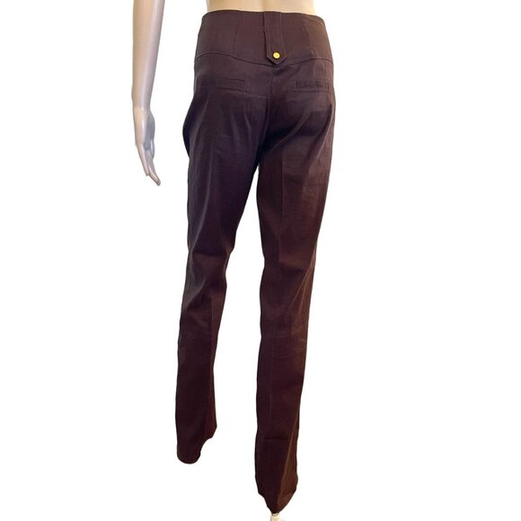 Cache Womens Linen Blend Brown Pants Size 2 - Picture 4 of 14